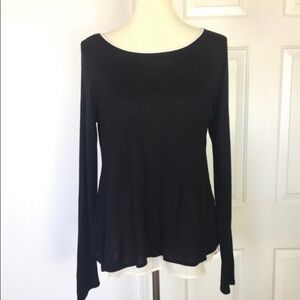 Cynthia Rowley Tunic Top Black Cream Size M